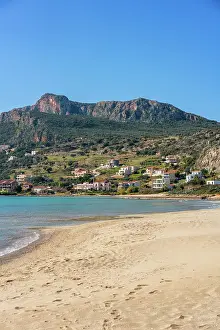 Peloponnese Prints: Plitra beach with turquoise water in Karavostasi in the south of Greece