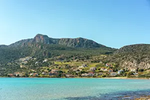 Peloponnese Prints: Plitra beach with turquoise water in Karavostasi in the south of Greece