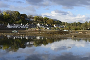 Plockton village at low tide, Highlands, Scotland, United Kingdom, Europe