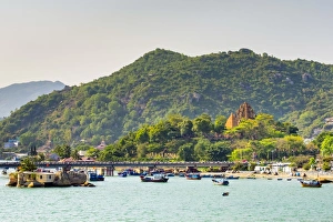 Nha Trang Prints: Po Nagar temple Cham towers and Cai River, Nha Trang, Khanh Hoa Province, Vietnam