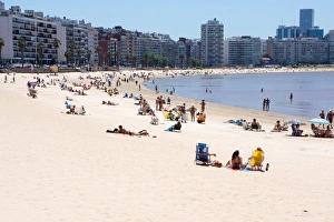 Uruguay Prints: Pocitos Beach, Montevideo, Uruguay, South America