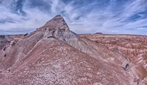 Sedimentary Rock Prints: A pointed peak of bentonite in Hamilili Valley on the south end of Petrified Forest National Park