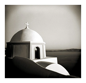 Fira Prints: Polaroid of domed church