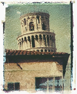 Photographic Techniques Prints: Polaroid Image Transfer of Leaning Tower of Pisa