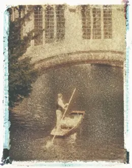 Polaroid Prints: Polaroid Image Transfer of man punting tourists in traditional wooden boat