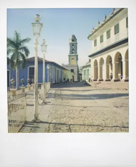 Polaroid Prints: Polaroid of view from Plaza Mayor towards the tower of Iglesia de San Francisco de Asis