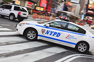 Safety Prints: Police car in Times Square, Midtown, Manhattan, New York City, New York