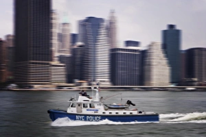 Images Dated 6th November 2009: Police launch, Hudson River, New York City, United States of America, North America