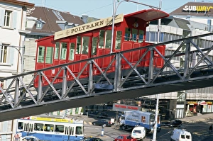Zurich Prints: Polybahn, funicular railway, Zurich, Switzerland, Europe