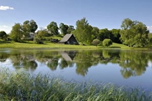 Ponds and traditional buildings