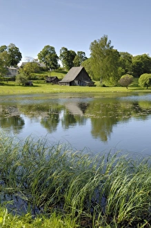 Ponds and traditional buildings