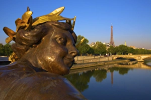 River Seine Prints: Pont Alexandre III, with Eiffel Tower, Paris, France, Europe