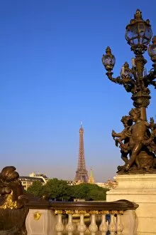 Images Dated 17th June 2008: Pont Alexandre III, with Eiffel Tower, Paris, France, Europe