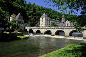 Images Dated 30th May 2009: Pont Coud, Dronne River and Abbey, Brantome, Dordogne, France, Europe