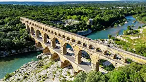 Ancient Rome Prints: The Pont du Gard, a Roman aqueduct