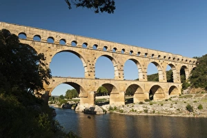 1st Century Ad Prints: Pont du Guard, remains of Roman aqueduct dating from 1AD, UNESCO World Heritage Site