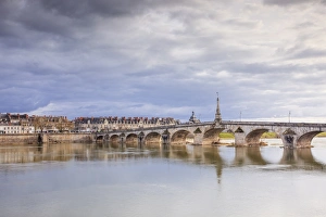 Blois Prints: The Pont Jacques-Gabriel across the River Loire in Blois