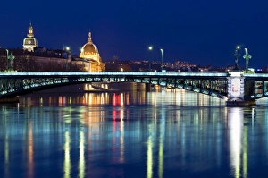 Connecting Prints: Pont de l Universite, River Rhone, Lyon, Rhone Valley, France, Europe