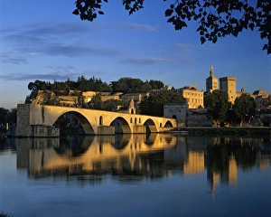 Avignon Prints: Pont St. Benezet over the River Rhone, and Palais des Papes, UNESCO World Heritage Site
