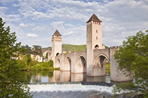 Pont Valentre in the city of Cahors, Lot, France, Europe