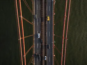 Connections Prints: Ponte 25 de Abril Bridge over the Tagus River in Lisbon, Portugal, Europe