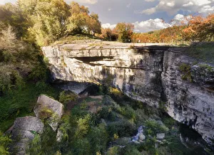 Ponte di Veja, a big natural arch in Lessinia, Lessinia, Veneto, Italy, Europe