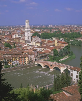 The Ponte Pietra over the Adige River and Anastasia The Ponte Pietra over the Adige River and Anastasia