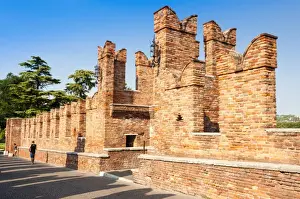 Verona Prints: Ponte Scaligero bridge outside Castelvecchio fortress