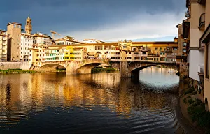 Ponte Vecchio over the Arno River, in Florence, UNESCO World Heritage Site, Tuscany