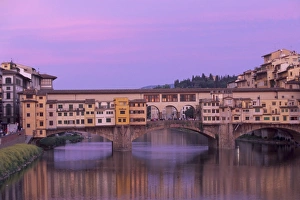 Florence Prints: Ponte Vecchio (Old Bridge) over River Arno