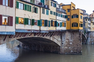 Crowded Prints: Ponte Vecchio and River Arno, Florence (Firenze)