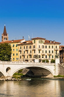 Verona Prints: Ponte Vittoria, River Adige, Verona, UNESCO World Heritage Site, Veneto, Italy, Europe