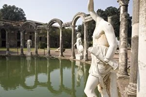 The pool, Canopo, Hadrians Villa, UNESCO World Heritage Site, Tivoli