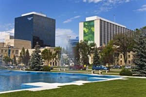 Winnipeg Prints: Pool in the Legislative grounds, Winnipeg, Manitoba, Canada, North America