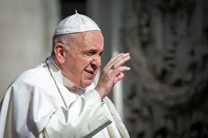 Looking Away Gallery: Pope Francis arrives for his weekly general audience in St
