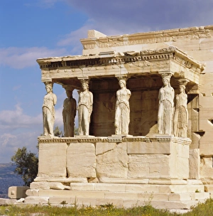 Athen Prints: Porch of the Caryatids with figures of the Six Maidens