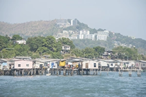 Typically Papua New Guinean Prints: Poreporena stilt village, Port Moresby, Papua New Guinea, Pacific