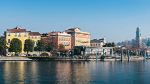 Piedmont Prints: The port area of Pallanzo, Lake Maggiore, Piedmont, Italian Lakes, Italy, Europe