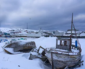 Finnmark Prints: Port, Berlevag, Varanger Peninsula, Finnmark, Norway, Scandinavia, Europe