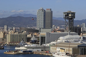 Ports Prints: Port and City of Barcelona, Catalunya, Spain, Europe