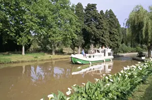 Canal Boat Prints: Port d Homps, Canal du Midi, UNESCO World Heritage Site, Minervois region