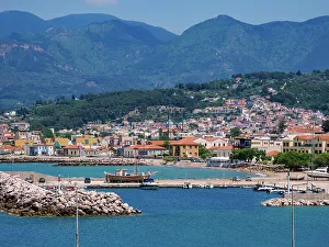 Seacoast Prints: Port in Karlovasi, Samos Island, North Aegean, Greek Islands, Greece, Europe