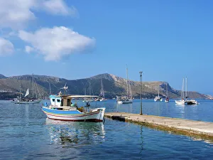 Seacoast Prints: Port in Lakki Town, Leros Island, Dodecanese, Greek Islands, Greece, Europe
