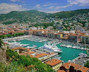 Roof Top Prints: Port Lympia, Nice, Cote d Azur, Alpes-Maritimes, Provence, France, Europe