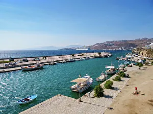Voyages Prints: Port in Mykonos Town, Mykonos Island, Cyclades, Greek Islands, Greece, Europe