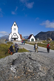 Qoornoq Prints: Port of Nanortalik church, Island of Qoornoq, Province of Kitaa, Southern Greenland