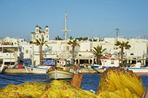 Fishing Net Prints: Port, Naoussa, Paros, Cyclades, Aegean, Greek Islands, Greece, Europe