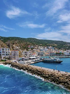 Port in Pigadia, Karpathos Island, Dodecanese, Greek Islands, Greece, Europe
