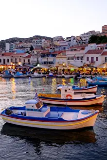 Ports Prints: The port of Pythagorio, Samos Island, North Aegean Islands, Greek Islands, Greece, Europe