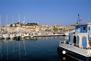 Cannes Prints: Port, Quai Saint-Pierre and Le Suquet, Cannes, Alpes-Maritimes, French Riviera
